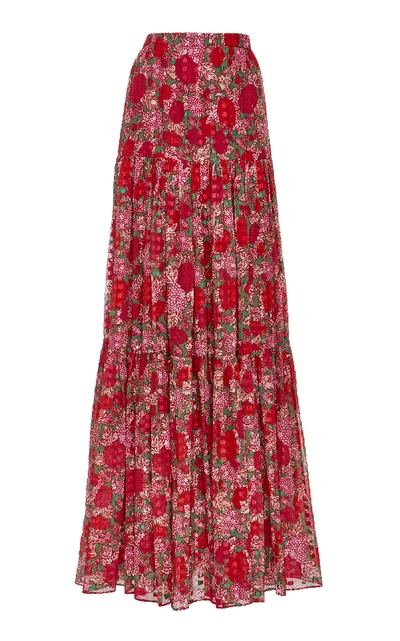 Shop Alexis Grizelda Printed Maxi Skirt In Floral
