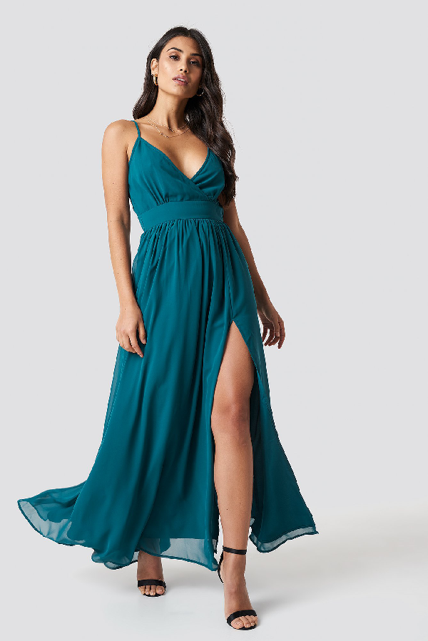 petrol blue maxi dress