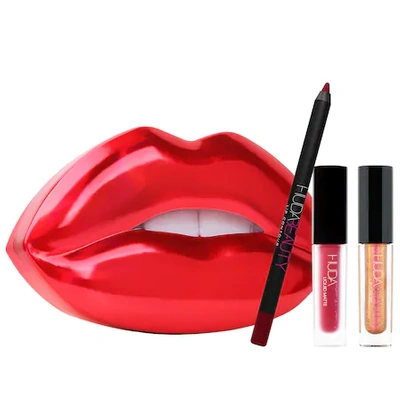 Shop Huda Beauty Contour & Strobe Liquid Lip Set Heartbreaker - Lip Pencil & Liquid Lip, Shameless - Lip Strobe