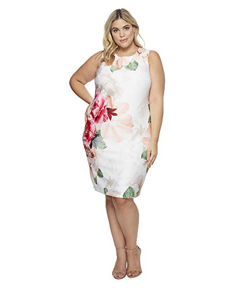 calvin klein white floral dress