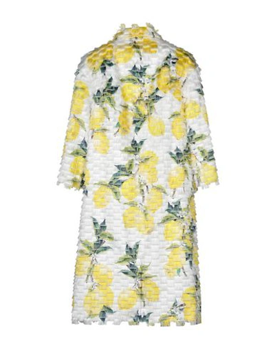 Shop Dolce & Gabbana Woman Overcoat Yellow Size 6 Polyester