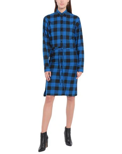 Vetements Checked Flannel Shirt Dress In Blue