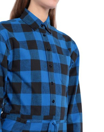 Vetements Checked Flannel Shirt Dress In Blue