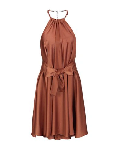 Shop Pinko Short Dresses In Brown