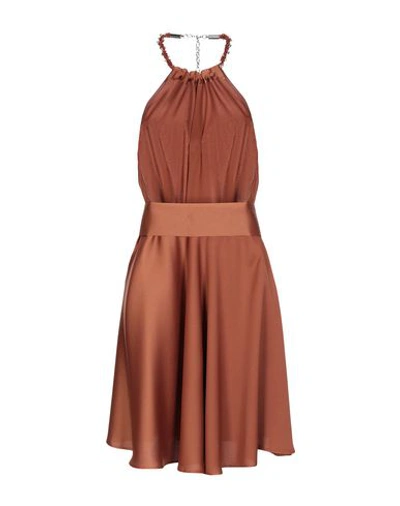 Shop Pinko Short Dresses In Brown