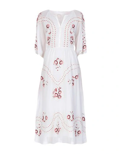 Shop Vilshenko Midi Dress In Ivory