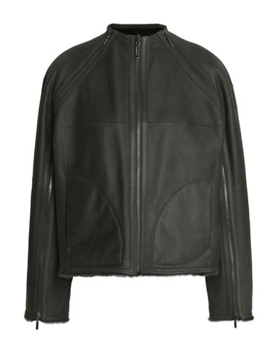 Shop Amanda Wakeley Biker Jacket In Dark Green