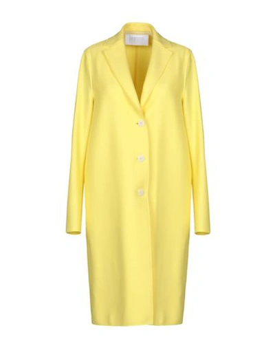 Harris Wharf London Coats In Yellow