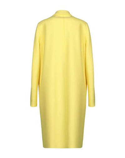 Harris Wharf London Coats In Yellow