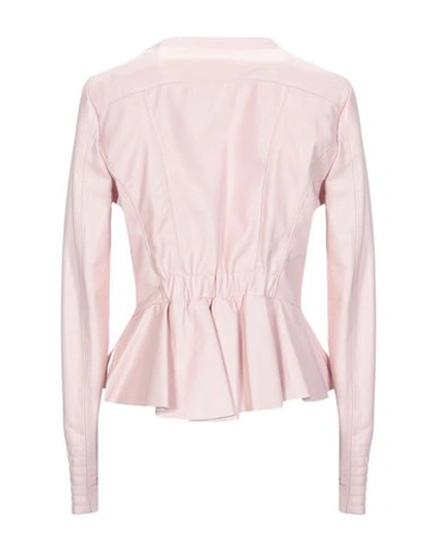 Shop Atos Lombardini Leather Jacket In Light Pink
