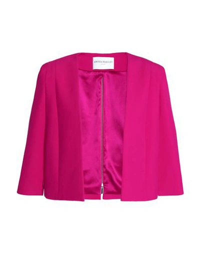 Shop Amanda Wakeley Cape In Fuchsia