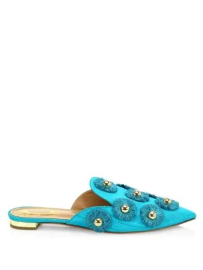 Shop Aquazzura Sunflower Flats In Aquamarine