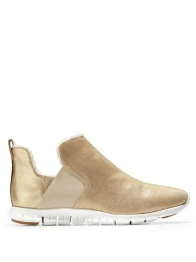 Shop Cole Haan Zerogrand Slip-on Boots In Gold