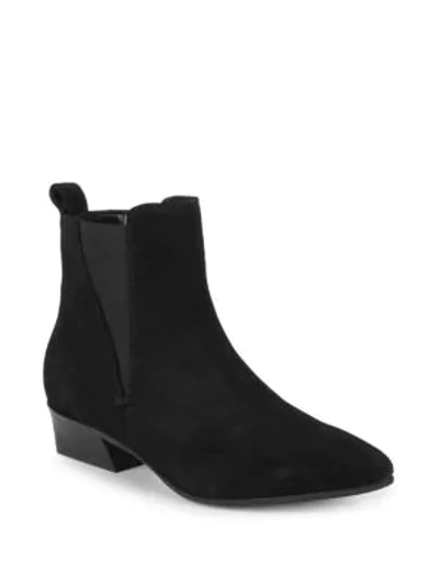 Shop Aquatalia Farica Suede Chelsea Boots In Black