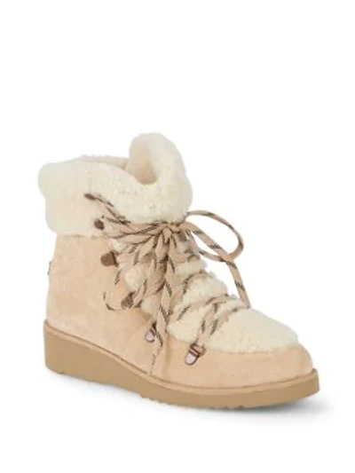 Australia Luxe Collective Jaden Shearling Suede Lace up Booties