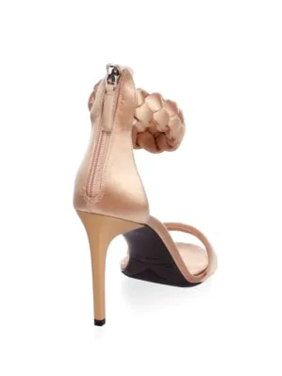 Shop Oscar De La Renta Satin Stiletto Sandals In Pink