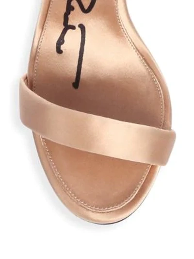 Shop Oscar De La Renta Satin Stiletto Sandals In Pink