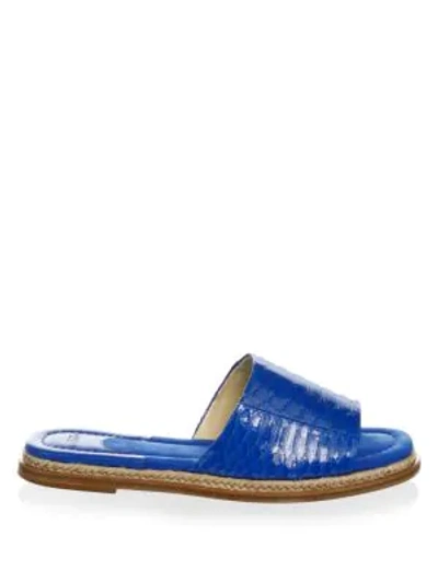 Shop Alexandre Birman Shelby Leather Slide Sandal In Marigold