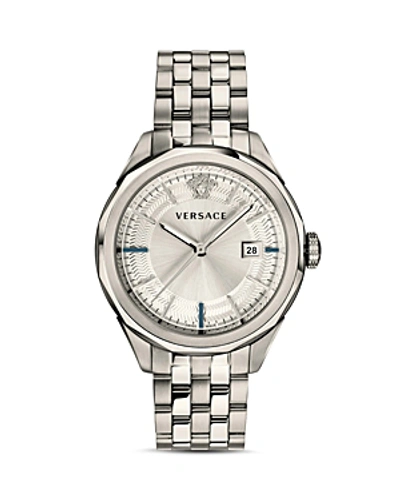 Shop Versace Glaze Watch, 43mm In Silver