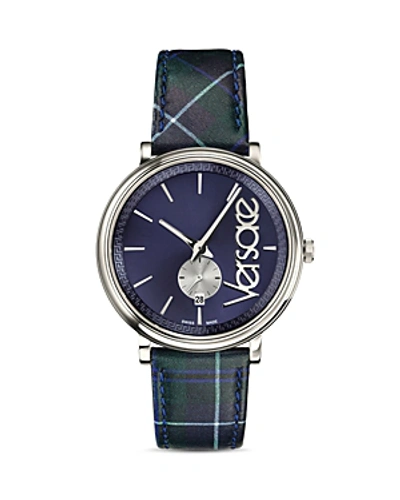 Shop Versace Collection V Circle - Clans Edition Watch, 42mm In Blue
