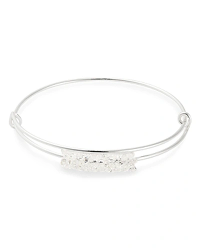 Shop Alex And Ani Fine Rocks Expandable Bracelet In Shiny Silver/clear