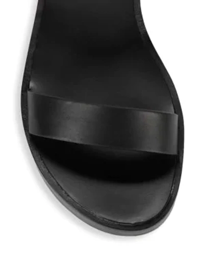 Shop Stuart Weitzman Rosewood Embellished Leather Flat Sandals In Black