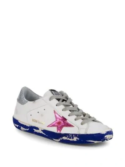 Shop Golden Goose Superstar Leather Sneakers In White