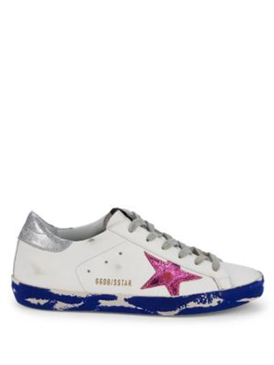 Shop Golden Goose Superstar Leather Sneakers In White