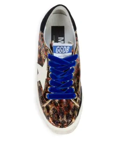 Shop Golden Goose May Superstar Leopard Print Leather Sneakers