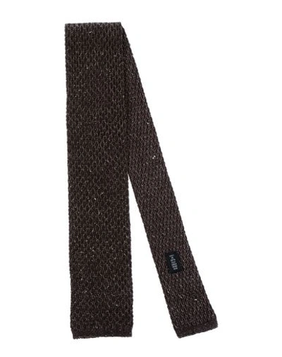 Shop Isaia Tie In Dark Brown