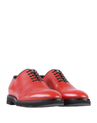 Shop Dolce & Gabbana Man Lace-up Shoes Red Size 7.5 Calfskin