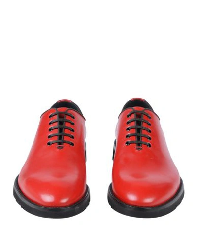 Shop Dolce & Gabbana Man Lace-up Shoes Red Size 8 Calfskin