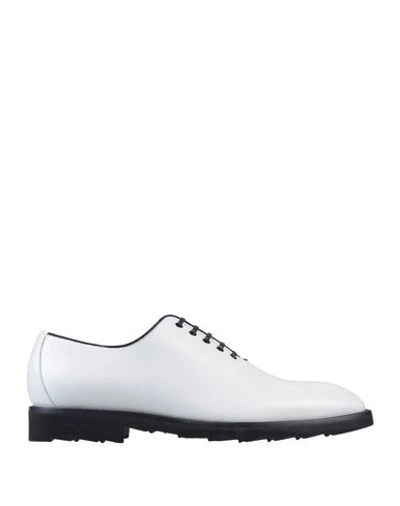 Shop Dolce & Gabbana Man Lace-up Shoes White Size 7.5 Calfskin