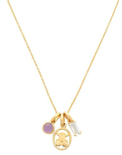 Shop Tous Woman Necklace Gold Size - 925/1000 Silver, Amethyst