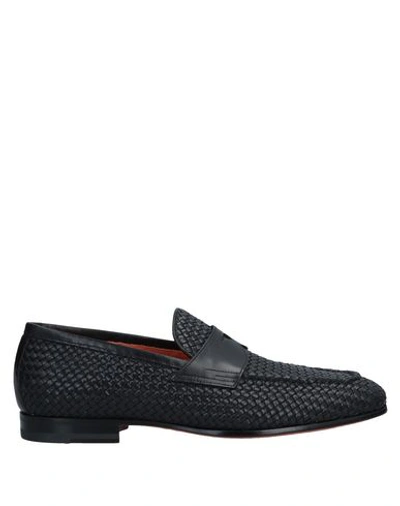 Shop Santoni Loafers In Black