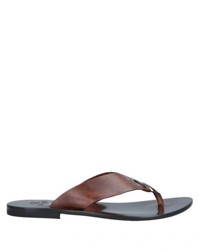 Shop Fabiano Ricci Flip Flops In Brown