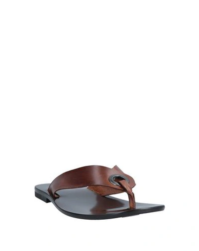 Shop Fabiano Ricci Flip Flops In Brown