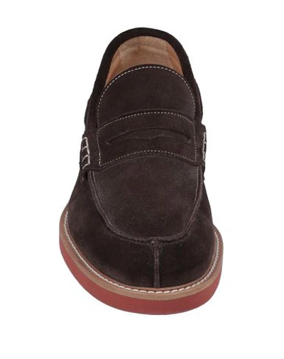 Shop Saxone Loafers In Dark Brown