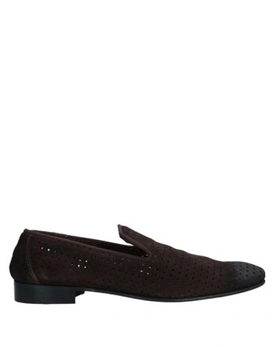 Shop Daniele Alessandrini Loafers In Dark Brown