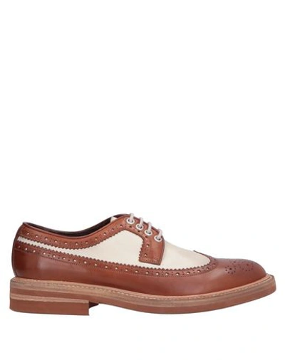 Shop Ortigni Lace-up Shoes In Tan