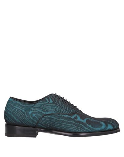 Shop Max Verre Lace-up Shoes In Turquoise