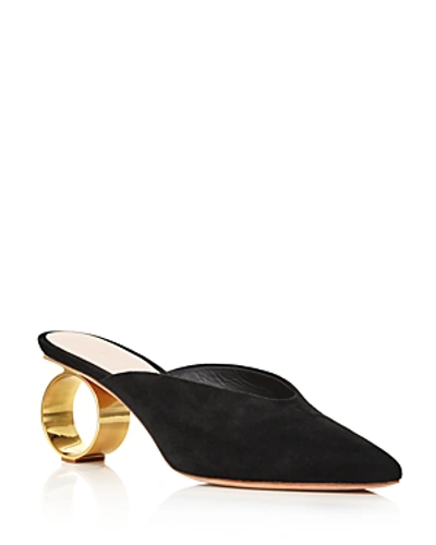 Shop Loeffler Randall Women's Juno Pointed Toe Round Heel Mules In Black/gold
