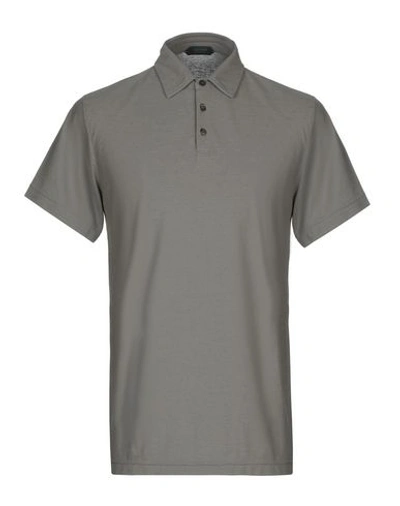 Shop Zanone Man Polo Shirt Grey Size 48 Cotton