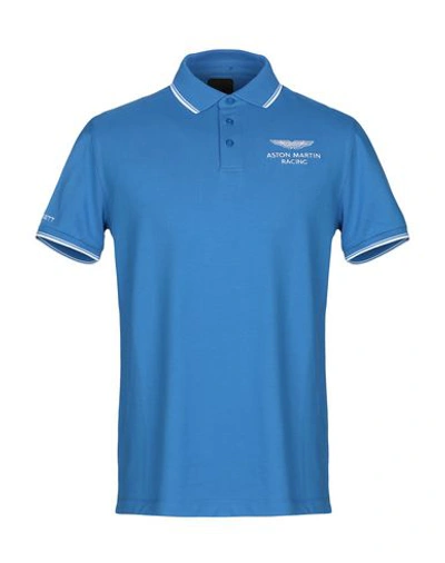 Shop Hackett Polo Shirt In Bright Blue