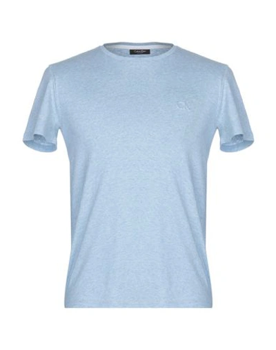 Shop Calvin Klein T-shirt In Sky Blue
