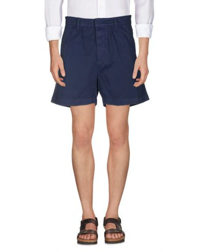 Paura Man Shorts & Bermuda Shorts Blue Size S Cotton In Blue
