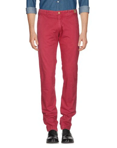 Shop Monocrom Casual Pants In Brick Red