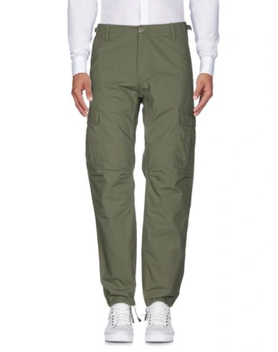 Shop Carhartt Man Pants Green Size 26w-32l Cotton