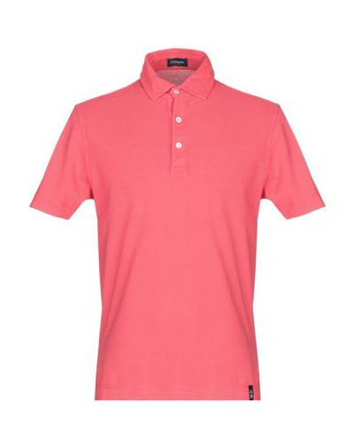 Shop Drumohr Polo Shirts In Coral