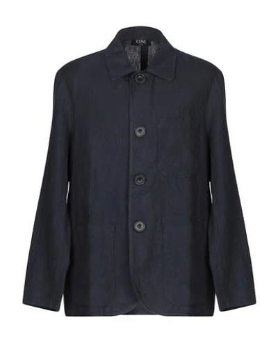 Shop Cini Full-length Jacket In Dark Blue
